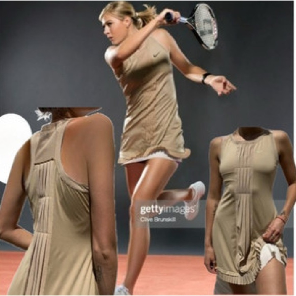 Tan Vintage Maria Sharapova Nike Tennis Dress